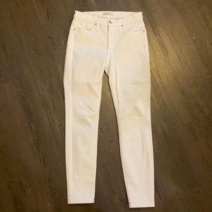 Madewell 9" High Rise White Skinny Jeans